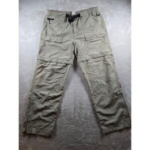 The North Face Hiking Pants Mens XL Convertible Zip Off Belted Nylon Zip Ankle